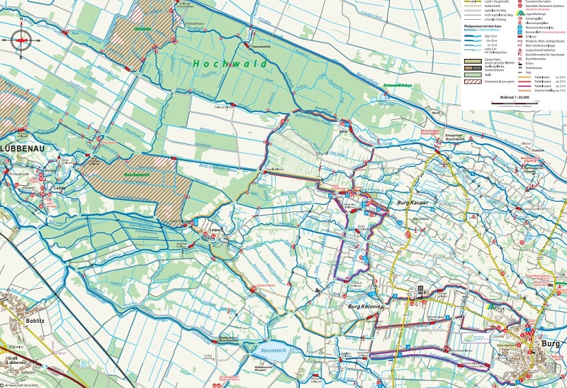 Paddelkarte Burg-Lübbenau